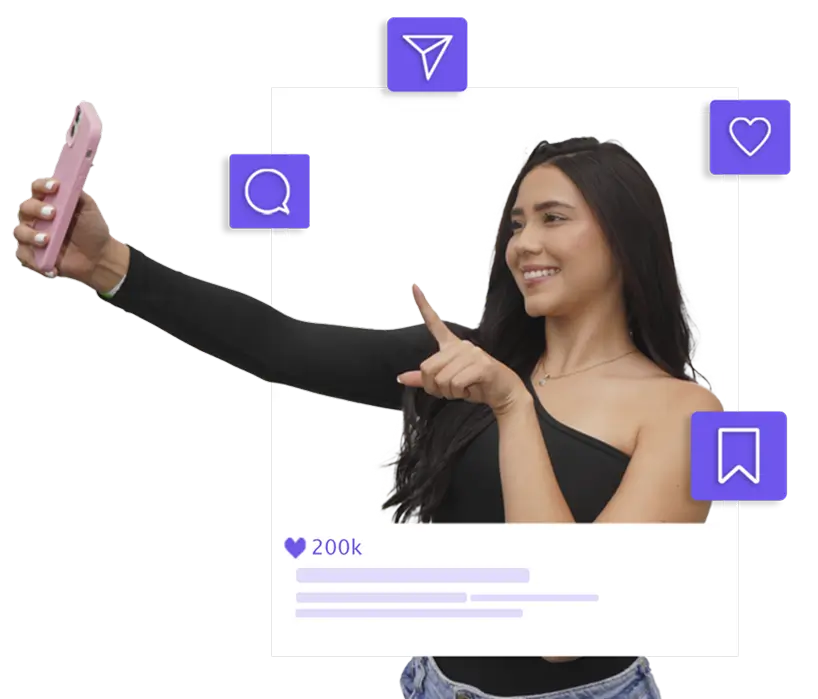 Creadora de contenido haciendo un TikTok Live
